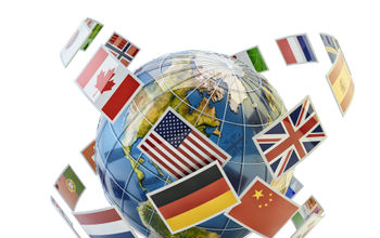 Global, globe, world, countries, flags, travel, concept