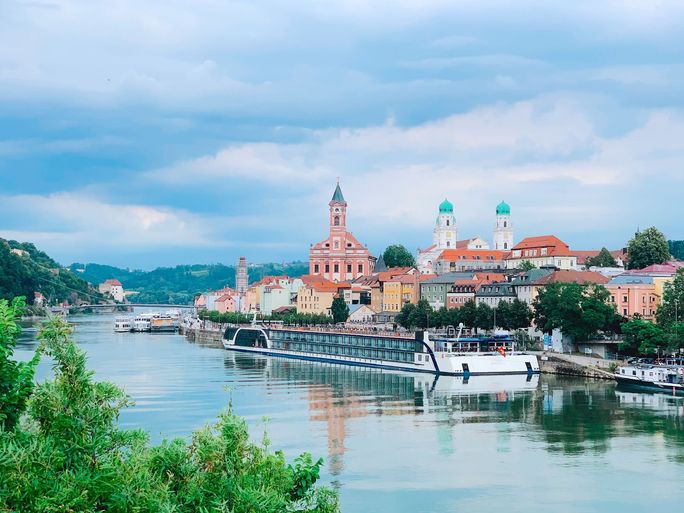 AmaWaterways' AmaMagna in Passau, Germany. AmaWaterways' AmaMagna in Passau, Germany.