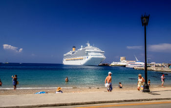 Cruise ship docked in Rhodes, Greece