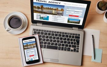 Travel agency concept on laptop and smartphone screen