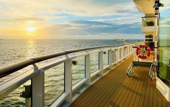 Watching the sunrise from a cruise deck