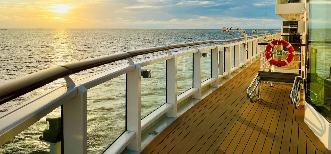 Image: Watching the sunrise from a cruise deck. (photo by Codie Liermann)