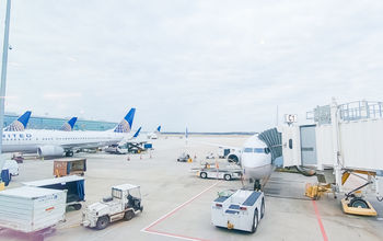 Planes parked at Houston's George Bush Intercontinental Airport