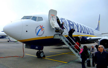Deplaning after a Ryanair flight