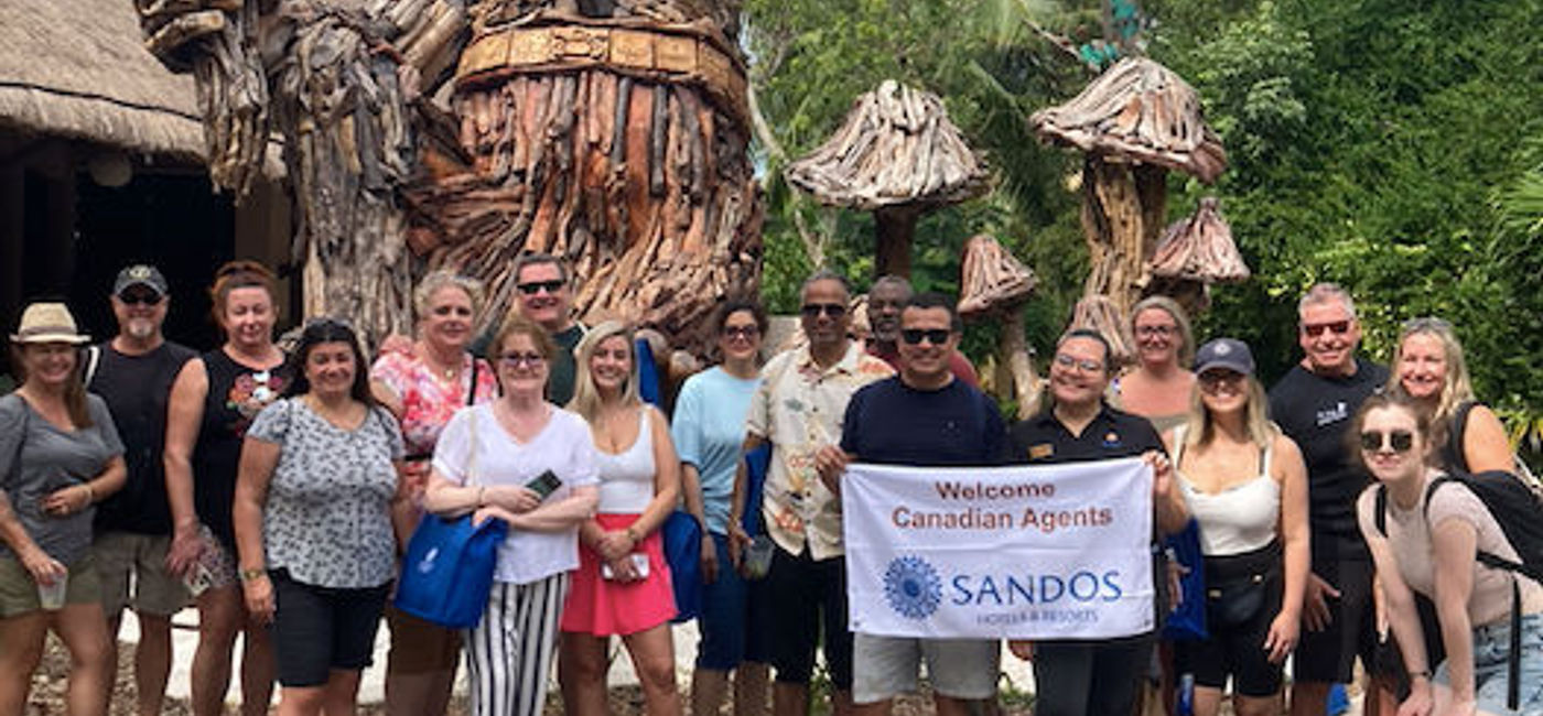 Image: Sandos Resorts and Canada Jetlines are holding a FAM for 17 top performing agents in Mexico this week. (Photo Credit: Marsha Mowers)
