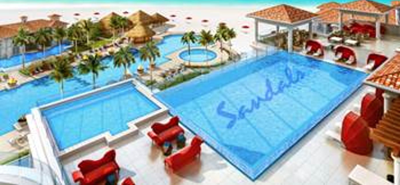 Image: PHOTO: The pools at Sandals Royal Barbados. (photo courtesy of Sandals)