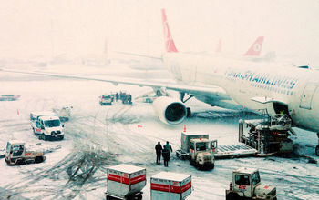 Ataturk Airport during a snowstorm