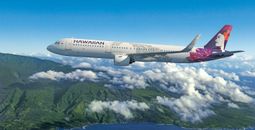Hawaiian Airlines' A321neo near Maui.