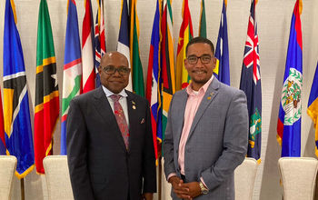 The Hon. Edmund Bartlett, Minister of Tourism, Jamaica and newly elected CTO chairman, Cayman Islands Minister of Tourism, the HonourableKenneth Bryan.