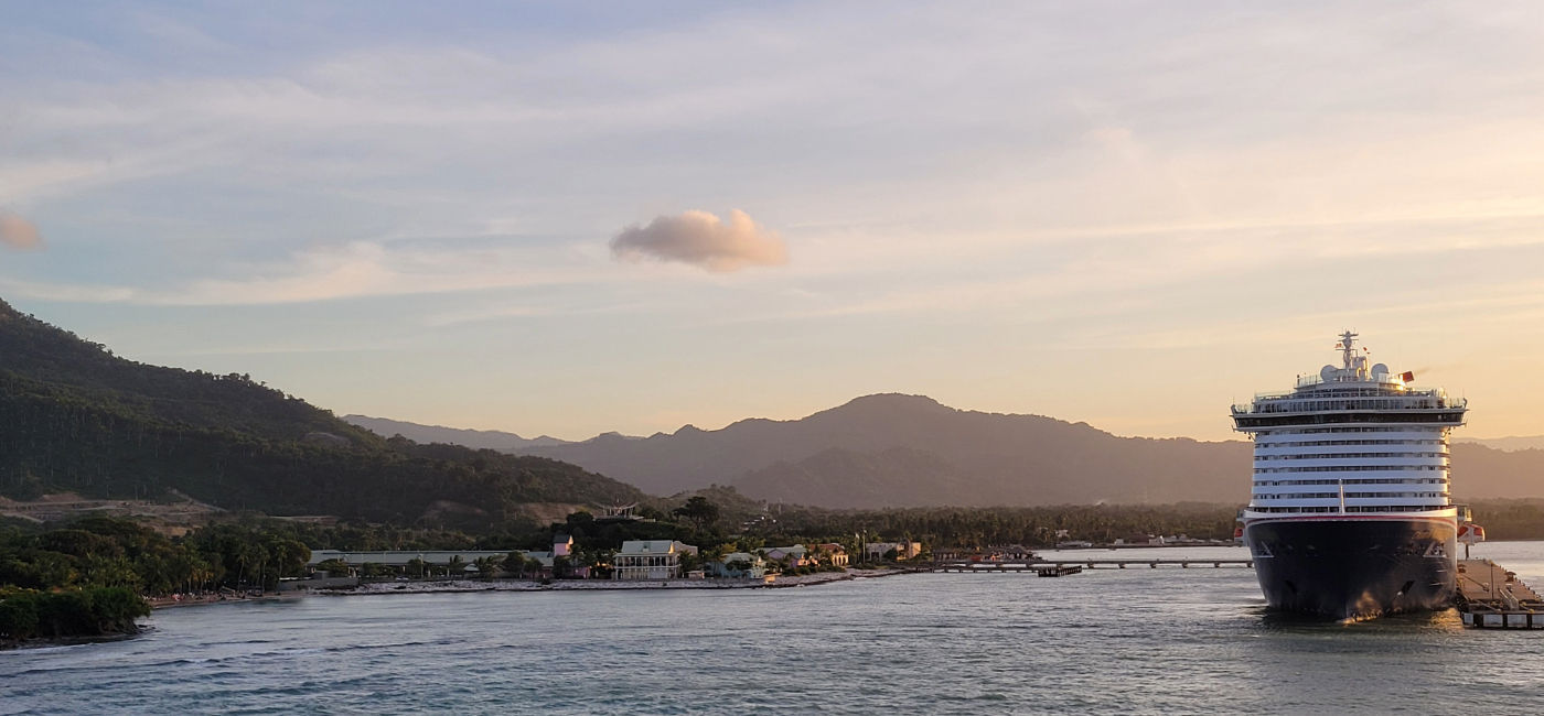 Image: A cruise ship docks in Amber Cove, Dominican Republic. (Photo Credit: Lacey Pfalz)