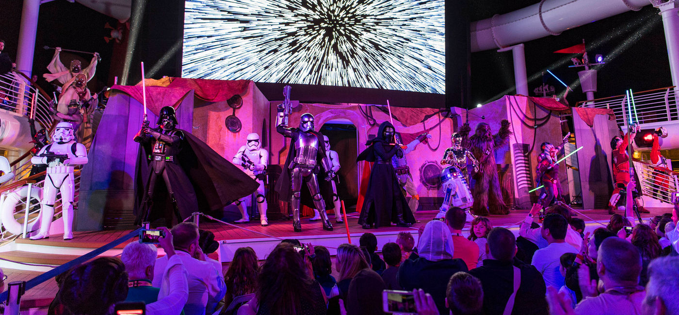 Image: “Summon the Force” deck party Star Wars Day at Sea on Disney Fantasy (Photo via Matt Stroshane / Disney Cruise Line)