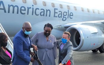 Anguilla officials welcome AA flight