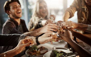 Toasting with tequila shots