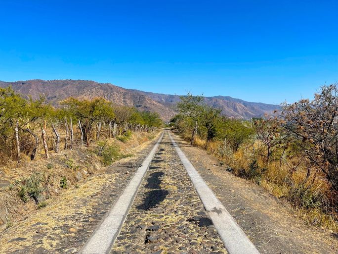 Old road through the mountains in Nayarit, Mexico