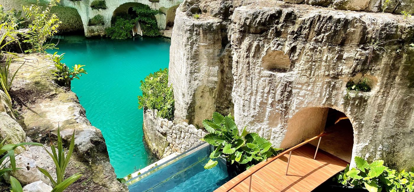 Image: Overlooking the Muluk Spa at Hotel Xcaret Arte. (photo by Codie Liermann)