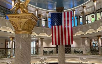 American flag in Carnival Venezia atrium.