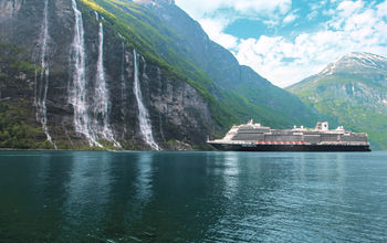 Holland America Line’s Koningsdam in Geiranger, Norway.