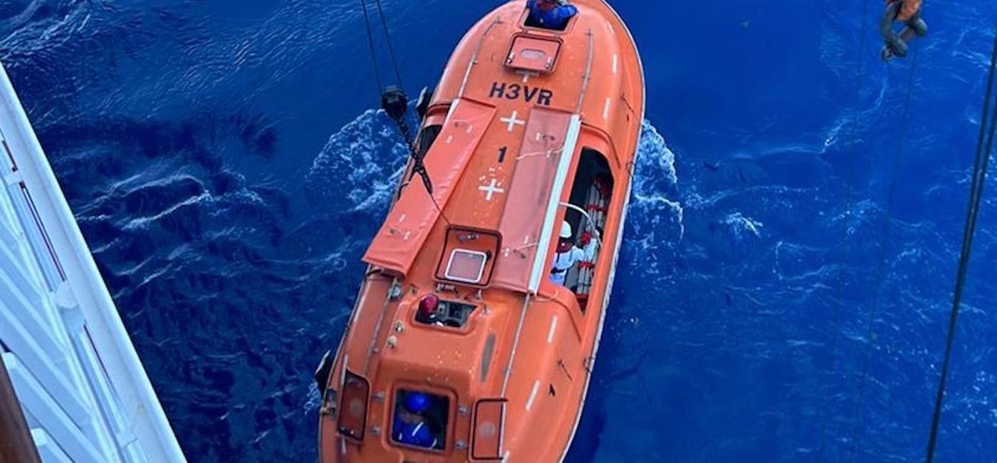 Image: One of Carnival Valor's lifeboats was deployed to rescue three men stranded at sea. (photo courtesy of Carnival Cruise Line) (Carnival Cruise Lines)