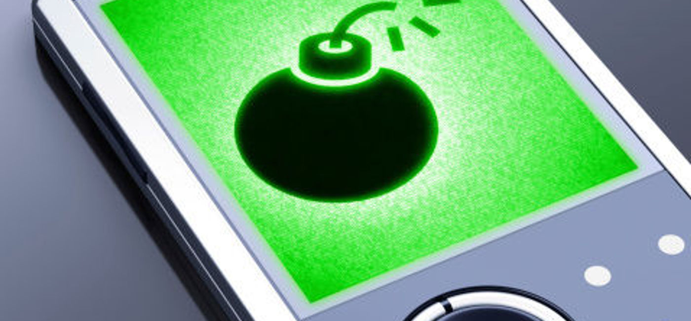 Image: PHOTO: bomb graphic on phone. (photo courtesy of Thinkstock)