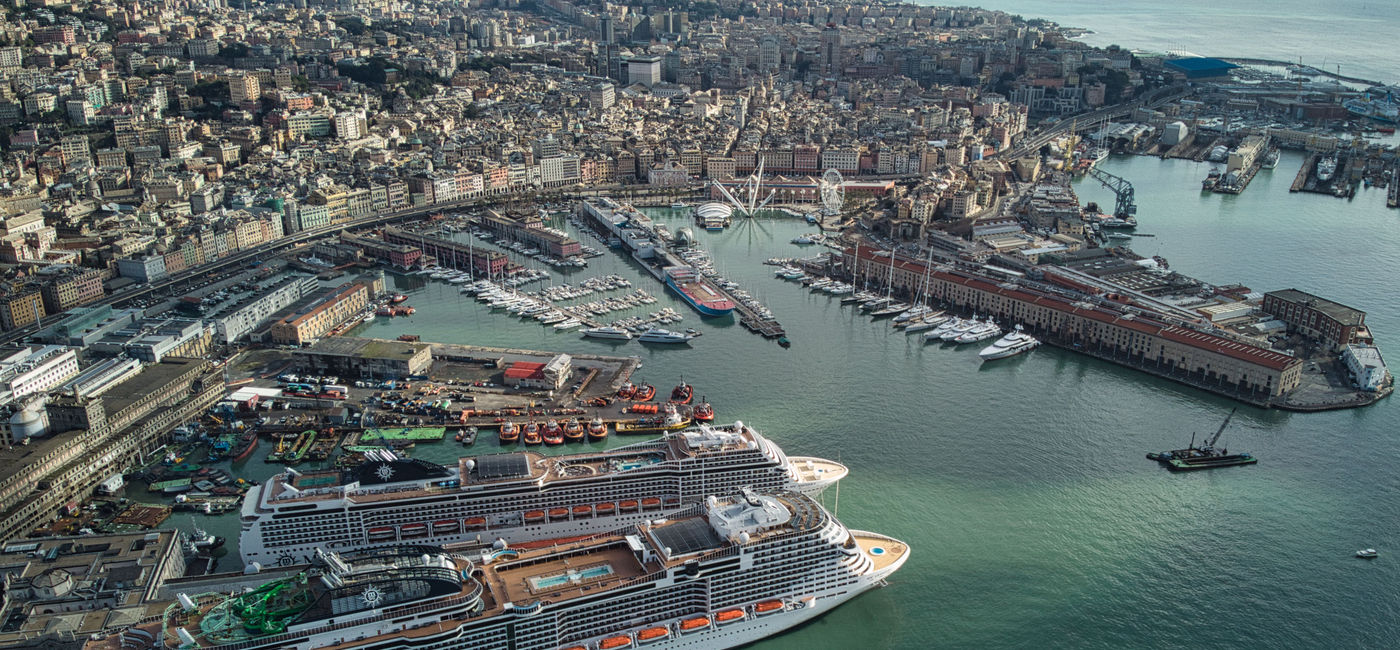 Image: The MSC Grandiosa in Genoa, Italy, on Jan. 24, 2021. (Photo by Daniele Di Maria via MSC Cruises)