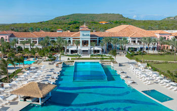 The new level Dos Awa Infinity Pool at Sandals Royal Curacao