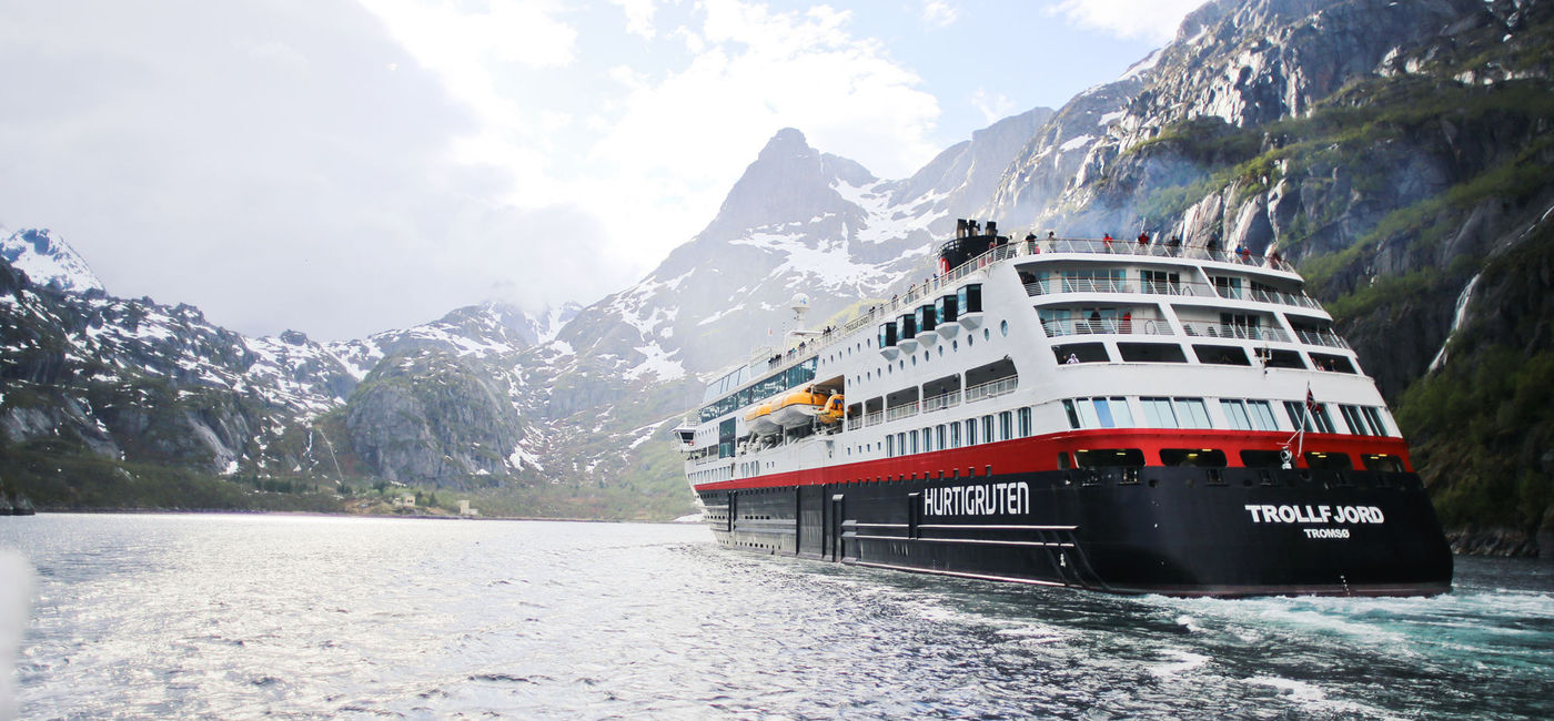 Image: MS Trollfjord in Norway. (photo via Hurtigruten) ((photo via Hurtigruten))