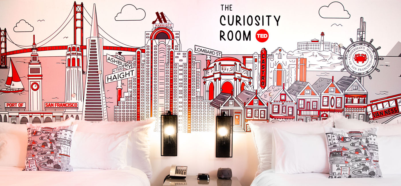 Image: The Curiosity Room by TED at the San Francisco Marriott Marquis. (photo via Marriott Hotels) ((photo via Marriott Hotels))