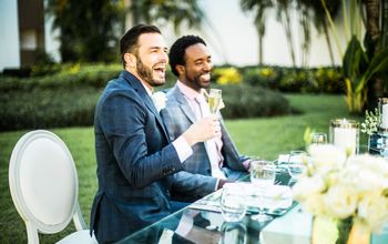 A happy wedding couple