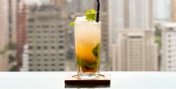 Mojito cocktail at a rooftop bar