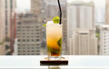 Mojito cocktail at a rooftop bar