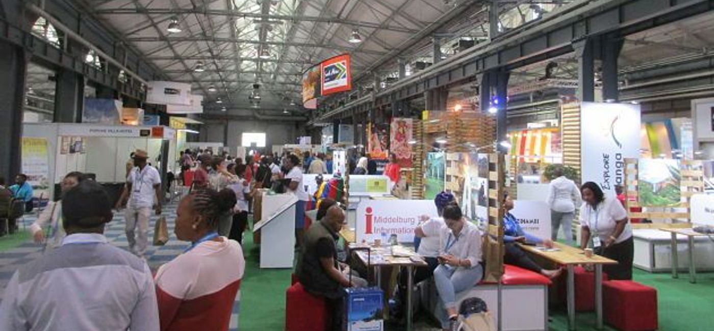 Image: PHOTO: A thoroughfare at Indaba, a travel trade show in Durban, South Africa. (photo by David Cogswell)