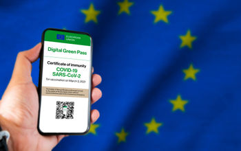 An example of the E.U. Digital Covid Certificate displayed on a mobile phone.
