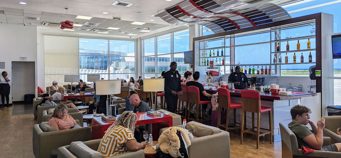 Image: Part of the Club Mobay lounge at Sangster International Airport in Montego Bay, Jamaica (Photo Credit: Eric Bowman)