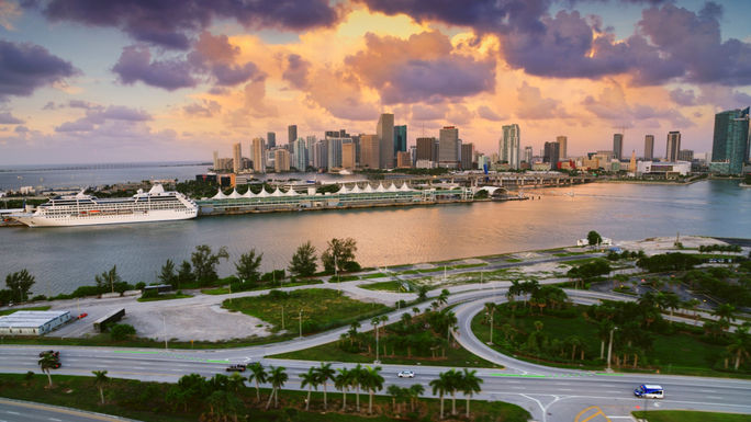 PortMiami with a cruise ship docked. PortMiami, Miami, cruises, ships, ports, docks