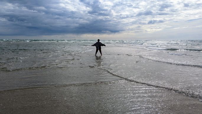 Grenen peninsula in Denmark Grenen, Denmark, North Sea, Baltic Sea