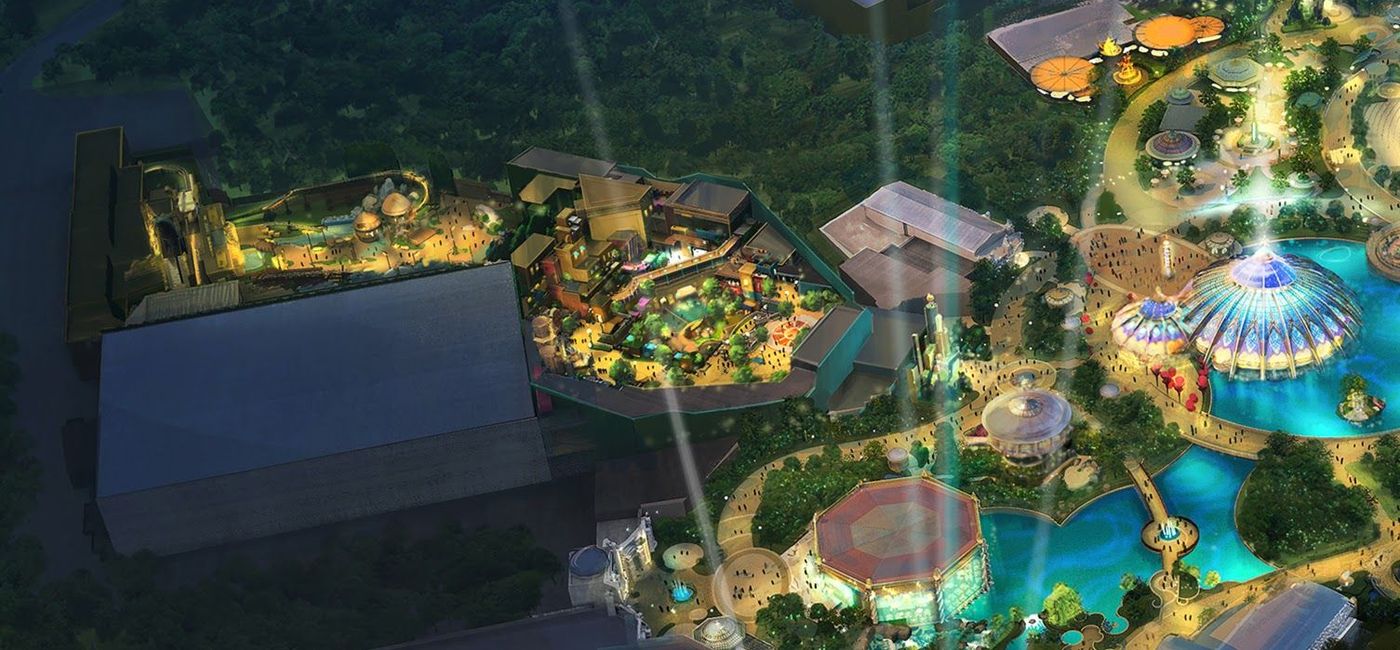 Image: PHOTO: Universal's Epic Universe Rendering - Cropped to show where Nintendo Land and a Wizarding World area might be. (photo via Universal Orlando Resort Media)