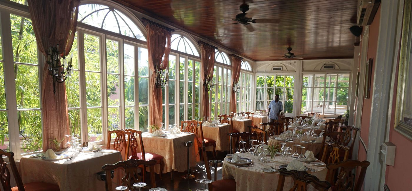 Image: The Graycliff Hotel's remote work package features the hotel's gourmet cuisine.(Photo by Brian Major)