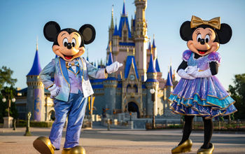 Mickey Mouse and Minnie Mouse