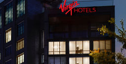Virgin Hotels marquee at the top of the brand's Nashville location.