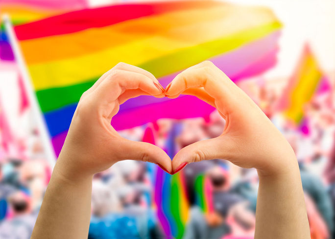 hands, heart, pride, LGBTQ, gay rights, rainbow, flag, love