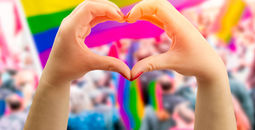 hands, heart, pride, LGBTQ, gay rights, rainbow, flag, love