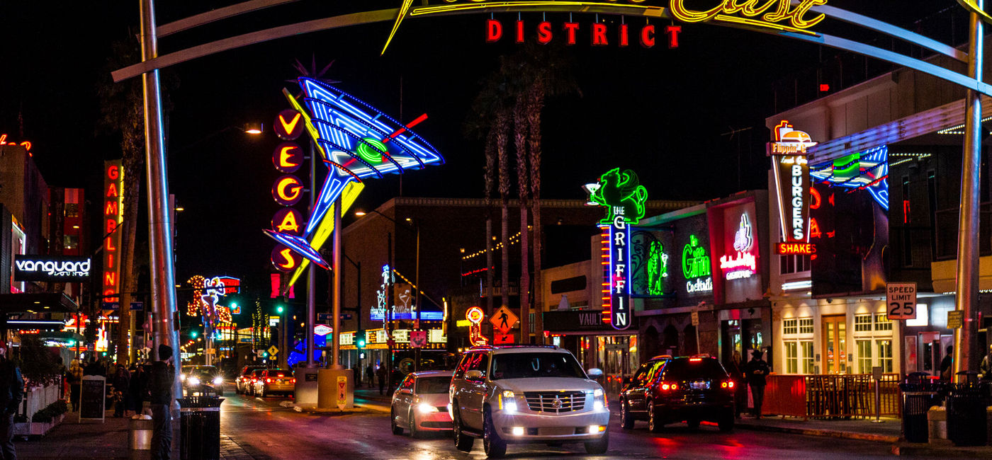 Image: Fremont Street entertainment district in Las Vegas. (photo via jetcityimage/iStock Editorial/Getty Images Plus)