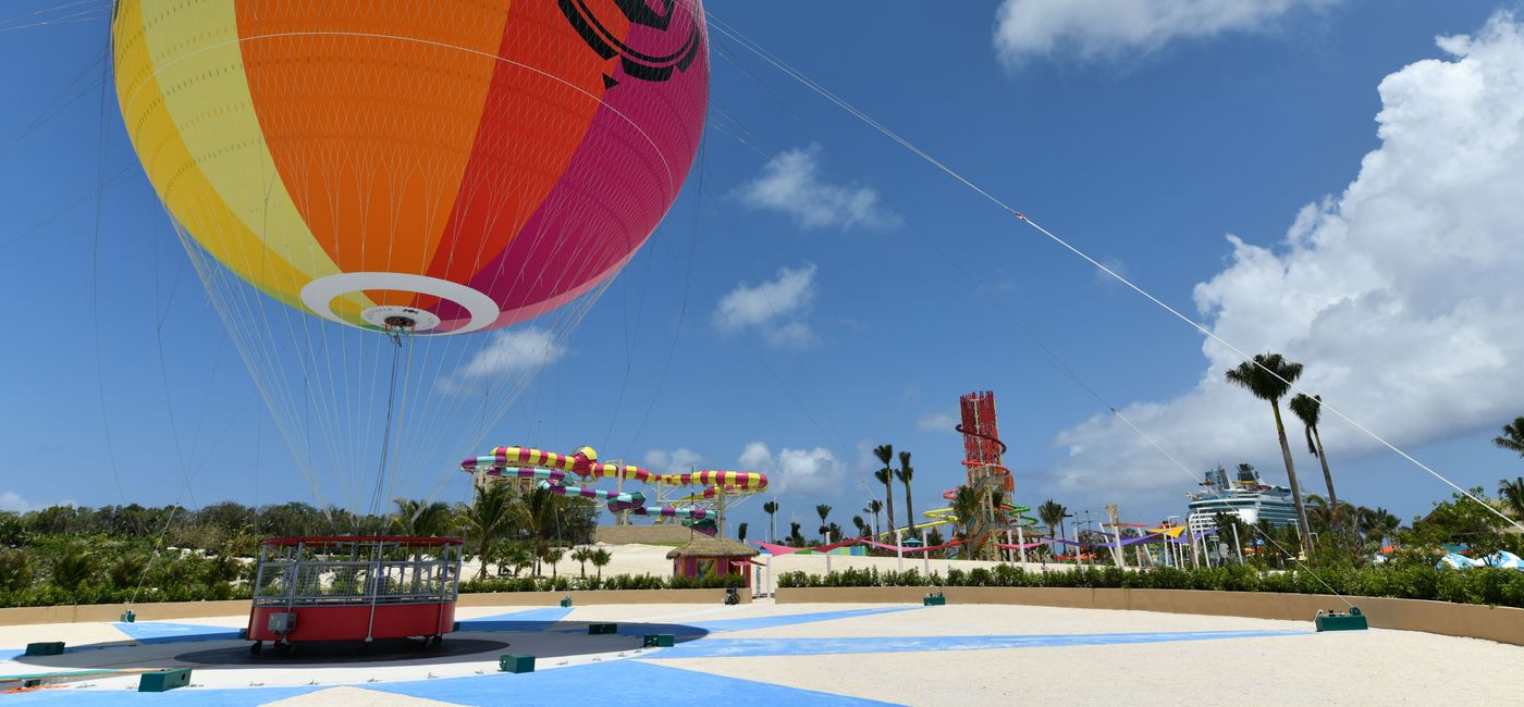Photo: PHOTO: Up, Up and Away helium balloon at Perfect Day at CocoCay. (photo via Royal Caribbean International)