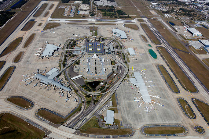 Luftaufnahme des internationalen Flughafens Tampa