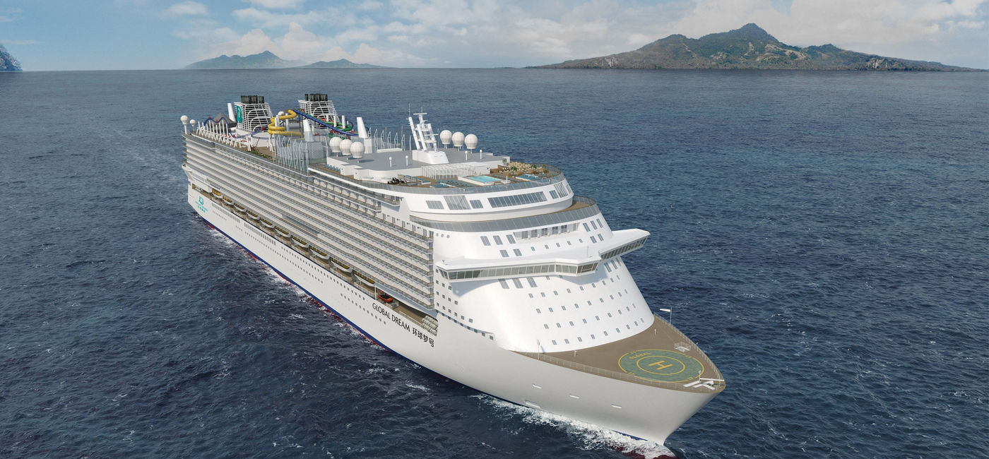 Image: A rendering of the partially-built Global Dream, just acquired by Disney Cruise Line. (Dream Cruises)