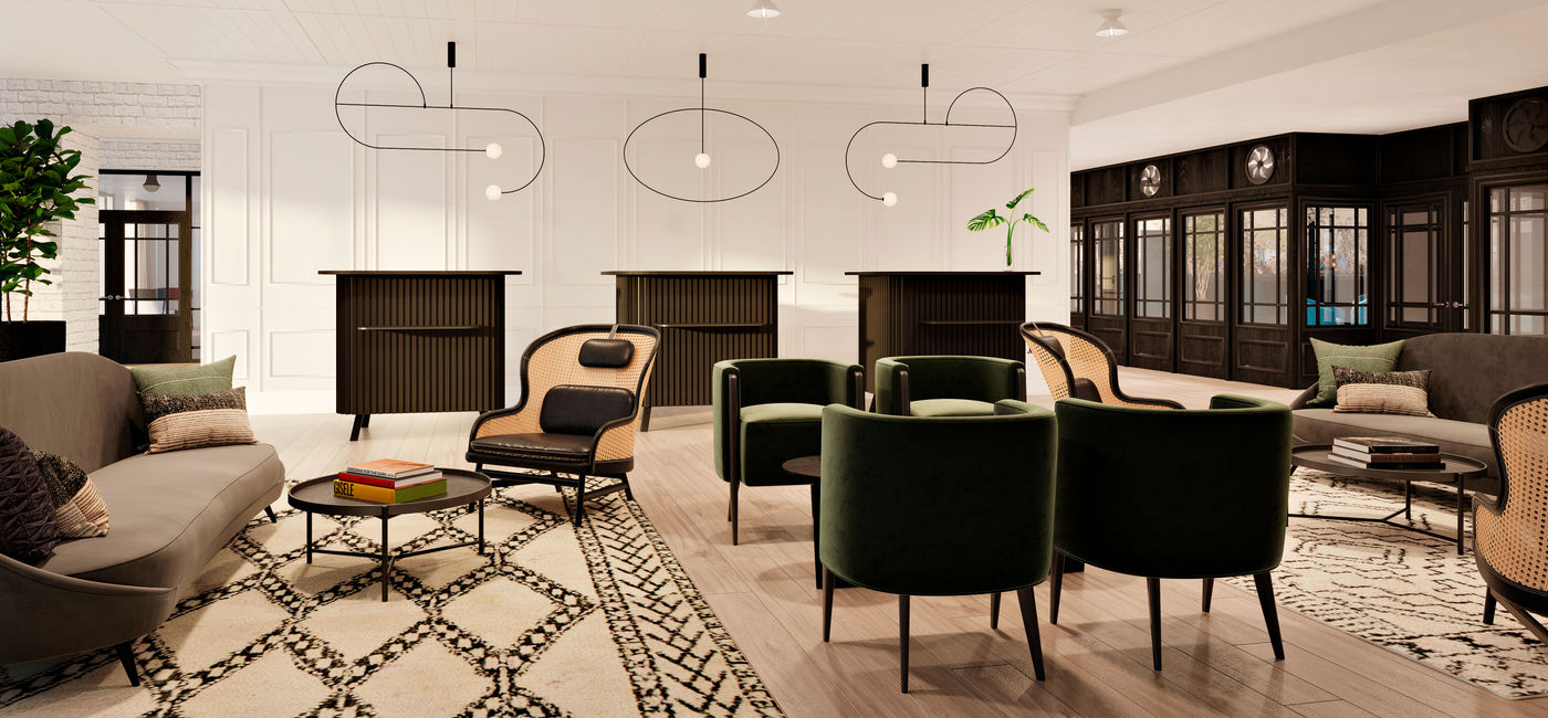 Image: PHOTO: Rendering of lobby at Kimpton Hotel Fontenot in New Orleans. (Photo via Kimpton Hotels)