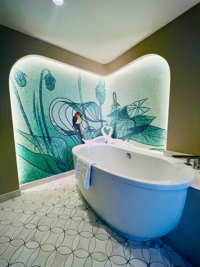 Guest accommodation bathroom at The Villas at Disneyland Hotel Guest accommodation bathroom at The Villas at Disneyland Hotel
