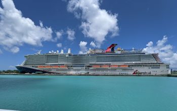Carnival Mardi Gras cruise ship at port