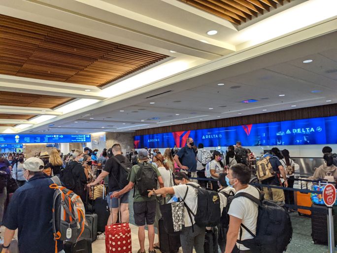 Airport crowd