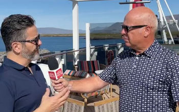 Derek Lloyd, VP Sales for NCL and John Kirk, EIC for TravelPulse Canada.